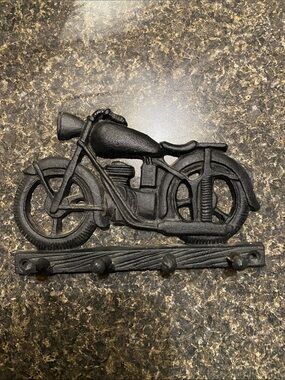 Black Motorcycle Wall Hook Rack - Decorative Home Wall Decor